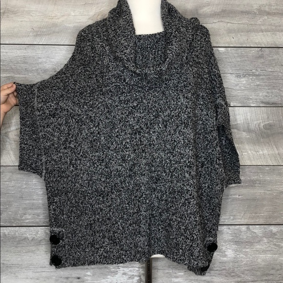 Coldwater Creek Sweaters - Grey/Black Cowl Neck Oversized Sweater Size L